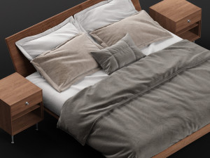 nelson thin edge bed with bedside table 3D Model