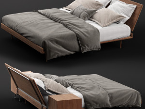 nelson thin edge bed with bedside table 3D Model