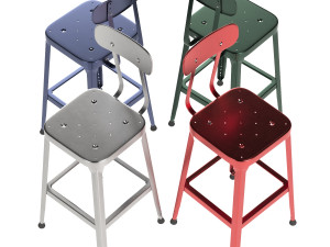 schoolhouse backed utility stool 26 Modèle 3D
