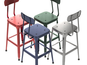 schoolhouse backed utility stool 26 Modèle 3D