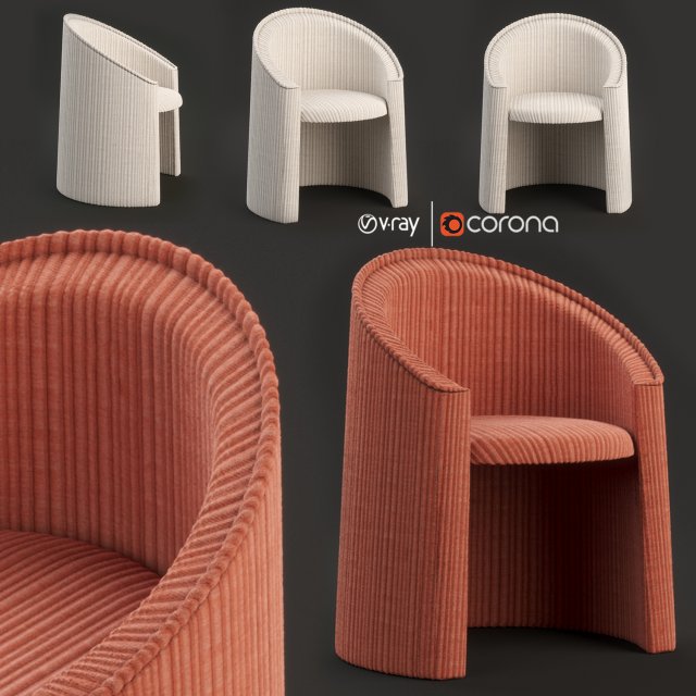 moroso husk small armchair 3D-Modell .c4d .max .obj .3ds .fbx .stl .blend 