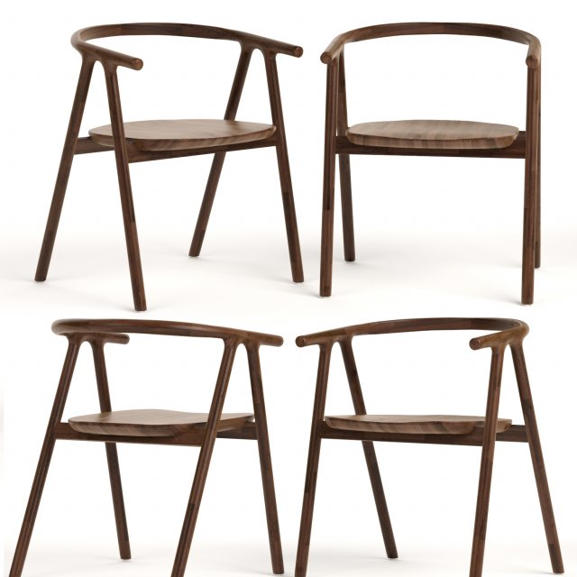 tanaka dining chair industry west 3D Model .c4d .max .obj .3ds .fbx .stl .blend 