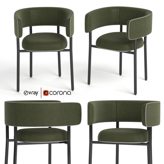 the font bold armchair Modèle 3D .c4d .max .obj .3ds .fbx .stl .blend 