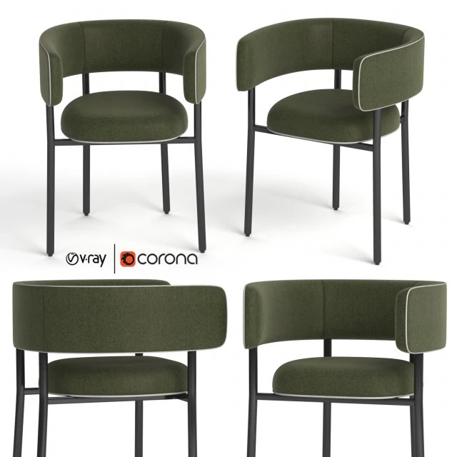 the font bold armchair 3D Model .c4d .max .obj .3ds .fbx .stl .blend 