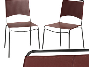 trace leather chair Model 3D