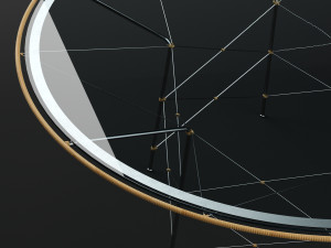 whisk glass top dining table round 180 3Dモデル