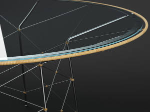 whisk glass top dining table round 180 3Dモデル