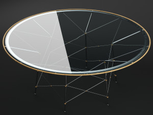 whisk glass top dining table round 180 3Dモデル