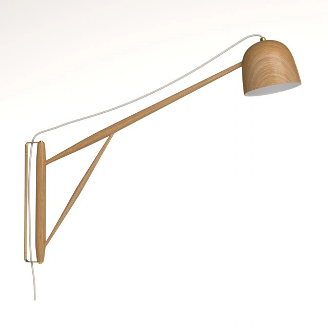 white oak crane wall swing lamp 3D Model .c4d .max .obj .3ds .fbx .stl .blend