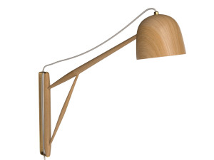 white oak crane wall swing lamp Model 3D