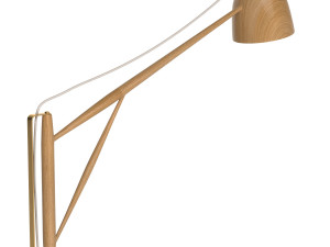 white oak crane wall swing lamp Model 3D