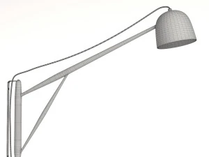 white oak crane wall swing lamp 3D Model