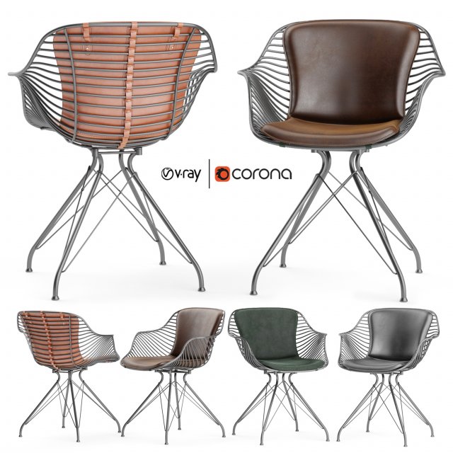 wire dining chair Model 3D .c4d .max .obj .3ds .fbx .stl .blend 