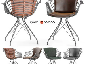 silla de comedor de alambre Modelo 3D