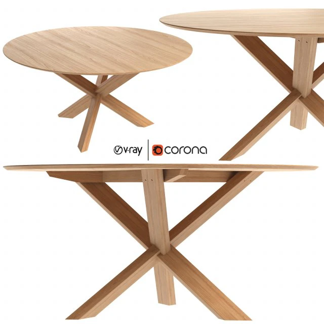 mikado round dining table 3D Model .c4d .max .obj .3ds .fbx .stl .blend 