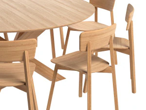 oak casale dining chair with mikado round table 3D Model