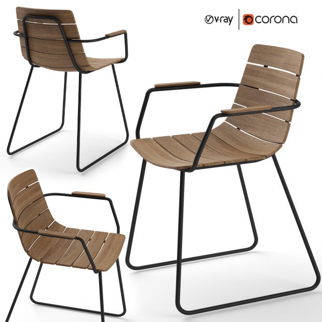 gloster william dining armchair Model 3D .c4d .max .obj .3ds .fbx .stl .blend 