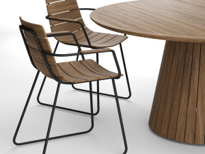 outdoor whirl round table with gloster william dining armchair Modèle 3D