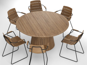outdoor whirl round table with gloster william dining armchair Modèle 3D