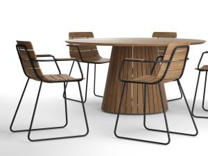 outdoor whirl round table with gloster william dining armchair Modèle 3D