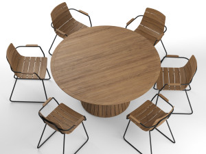 outdoor whirl round table with gloster william dining armchair Modèle 3D