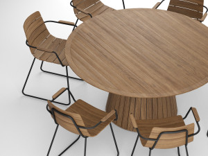 outdoor whirl round table with gloster william dining armchair Modèle 3D