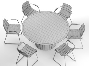 outdoor whirl round table with gloster william dining armchair Modèle 3D