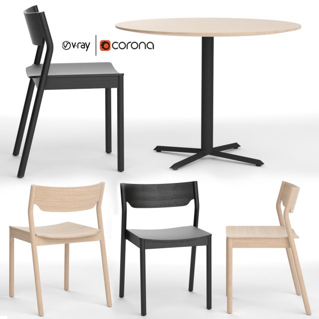 tangerine chair with morison table Modèle 3D .c4d .max .obj .3ds .fbx .stl .blend 