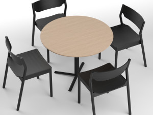 tangerine chair with morison table Modèle 3D