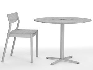 tangerine chair with morison table Modèle 3D