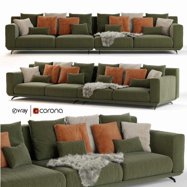 ditre italia dalton sofa Modelo 3D .c4d .max .obj .3ds .fbx .stl .blend 