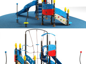 kids playground equipment with slide climbing 06 Modello 3D
