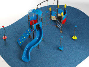 kids playground equipment with slide climbing 06 Modello 3D