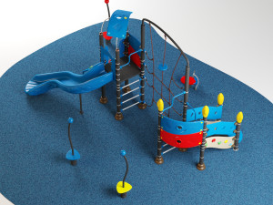 kids playground equipment with slide climbing 06 Modello 3D