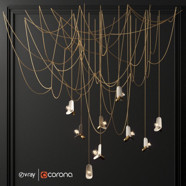chain chandelier Modelo 3D .c4d .max .obj .3ds .fbx .stl .blend 