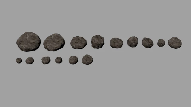 15 high poly rocks with textures 3D Model .c4d .max .obj .3ds .fbx .stl .blend