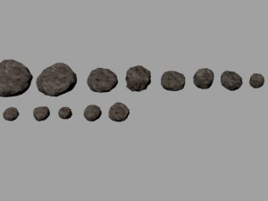 15 pedras de alto poli com texturas Modelo 3D