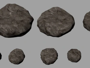 15 high poly rocks with textures 3D Model