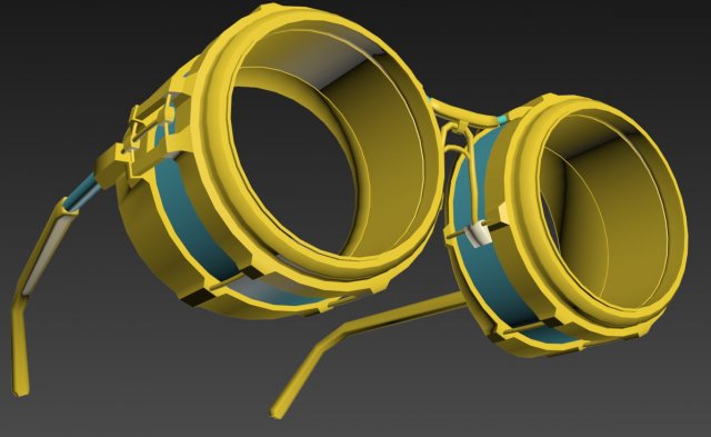 steampunk glasses 3D Модель .c4d .max .obj .3ds .fbx .stl .blend 