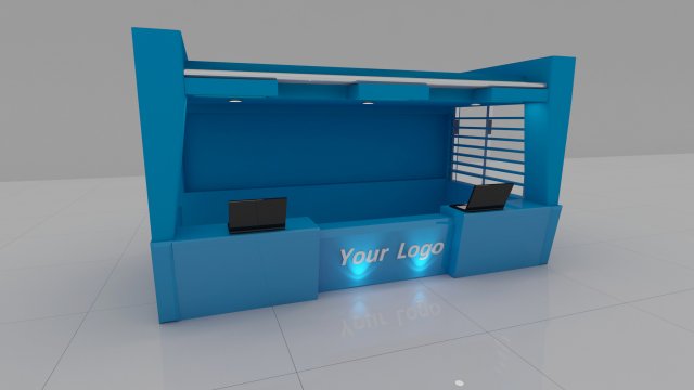reception counter 3D Model .c4d .max .obj .3ds .fbx .stl .blend 