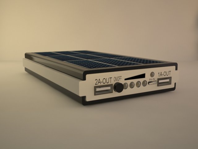 power bank solar 3D Модель .c4d .max .obj .3ds .fbx .stl .blend 