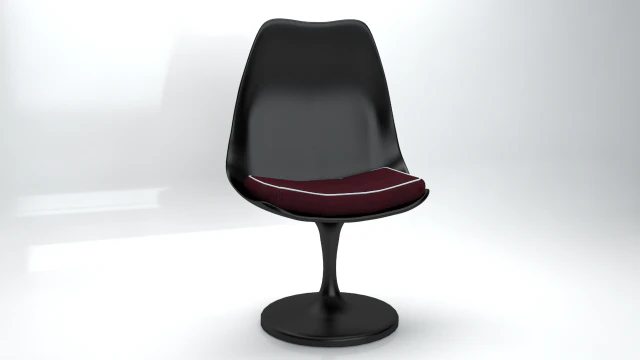 black tulip chair 3D Model .c4d .max .obj .3ds .fbx .stl .blend 
