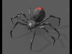 black widow spider rigged low poly Modelo 3D