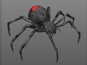 black widow spider rigged low poly Modelo 3D