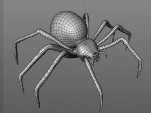 ragno vedova nera truccato low poly Modello 3D