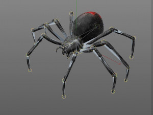 black widow spider rigged low poly Modelo 3D