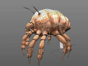 dust mite pbr rigged low poly insect 3D Model