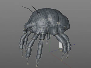 dust mite pbr rigged low poly insect 3D Model