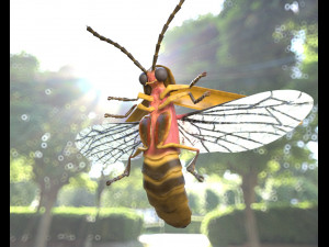 firefly rigged pbr low poly insect Modello 3D