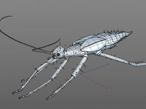 jungle nymph rigged low poly pbr insect 3D Model